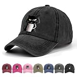Feral but Fashionable Cat Hat Edition, 2025 Women's Adjustable Baseball Caps, Comfortable Breathable Snapback Hat (Black)