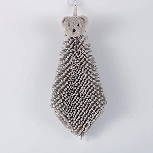 Gray Chenille and Sponge Absorbent Cleaning Cloth #TOP24