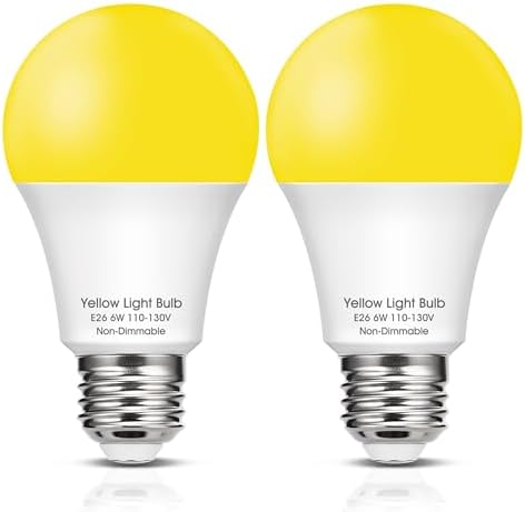 Bug Light Bulbs Outdoor, 40W Equivalent Amber Yellow A19 LED Bug Lights
