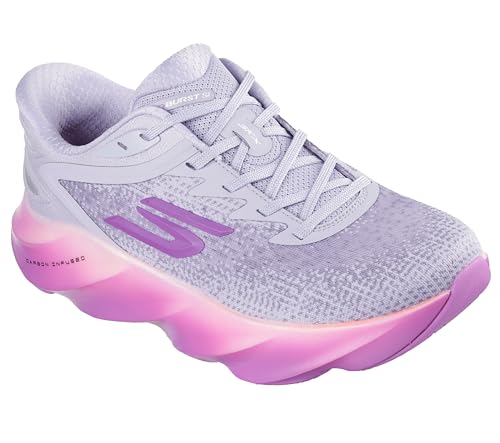 Skechers Women's Aero Burst Hands Free Slip-Ins Running Shoe, Lavender/Neon Pink, 10