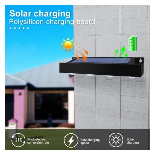 Iluminación de ambiente solar exterior con lámpara impermeable de 4 LED para patio 4