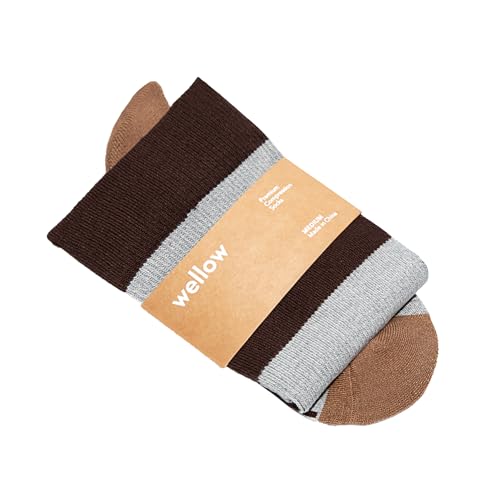 Image of Wellow Knee High Compression Socks for Men & Women | 18-25 mmHg Made with Viscose from Bamboo | Relieves Swelling- Stripes