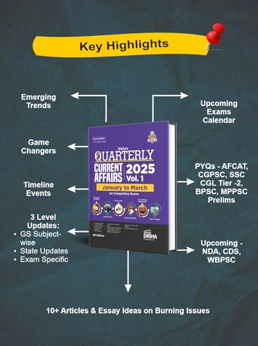 Image of Disha Half-Yearly Current Affairs 2025 Vol. 1 & 2 Combo (set of 2 Quarterlies) - January to June 2025 for Competitive Exams 9th 4 Color Edition