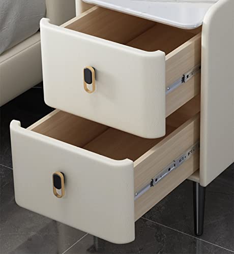 Table de chevet étroite moderne en similicuir pour chambre chaleureuse - 5