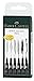 Faber-Castell 167116 Feutre PITT artist pen noir étui de 6 XS/S/F/M/B/C