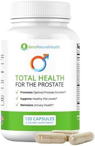 Ben’s Natural Health Total Health for The Prostate Supplement with Beta Sitosterol Vitamins C, D, E, Zinc and Turmeric, 120 Vegicaps