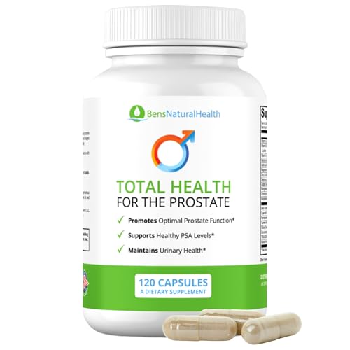 Ben's Natural Health Total Health for The Prostate Supplement with Beta Sitosterol Vitamins C, D, E, Zinc and Turmeric, 120 Vegicaps