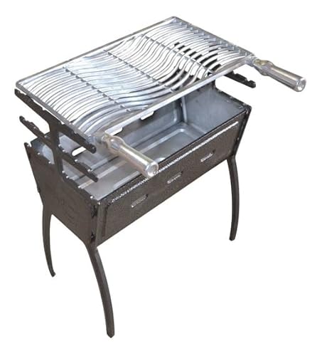 Churrasqueira Portátil em Alumínio Fundido Batido Desmontável de 81 Cm (Preto Craquelado)