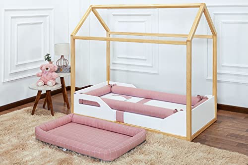 Kit montessoriano estampado 07 peças grid rose antigo