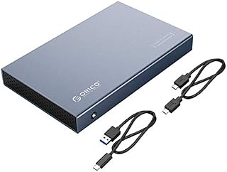 ORICO Aluminium 2.5 Inch USB C Hard Drive Enclosure External USB 3.1 Gen 2 10Gbps SSD Caddy for 2.5" SATA III HDD SSDs - Compatible with Windows Mac and Linux PC (Grey)