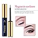 5 Pairs Reusable Magnetic Eyelashes and 2 Tubes of Magnetic Eyeliner Kit, Upgraded 3D Magnetic Eyelashes Kit With Tweezers Inside, Magnetic Eyeliner and Magnetic Eyelash Kit - No Glue Needed