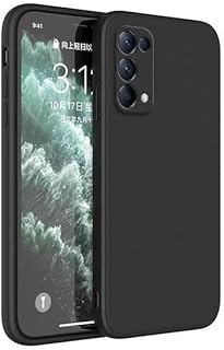 جراب سيليكون متوافق مع هاتف اوبو رينو 5 / رينو 5 K/ فايند X3 لايت ، مصنوع من جل السيليكون الناعم والمطاط مضاد للصدمات بلمسة نهائية غير لامعة وبطانة داخلية من القماش (اسود)