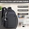 ALTOS OFFICE AND HOME Mochila para Portátil de 15,6 Pulgadas con Conexión USB, Impermeable, Protección contra Robo, para Viajes de Negocios, Estudio y Senderismo, Color Negro #5