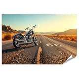 islandburner Premium Poster Schwarzes Motorrad auf der 