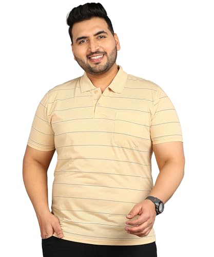 Image of INKKR Half Plus Size Men's Regular Fit Striped Tshirt