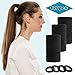 120PCS DWKFEOQ Black Hair Ties for Women Girls, Elastic Ponytail Holders, Cotton Seamless Hair Bands, No Damage for Thick Hair, 1.8 Inch in Diameter (Black)