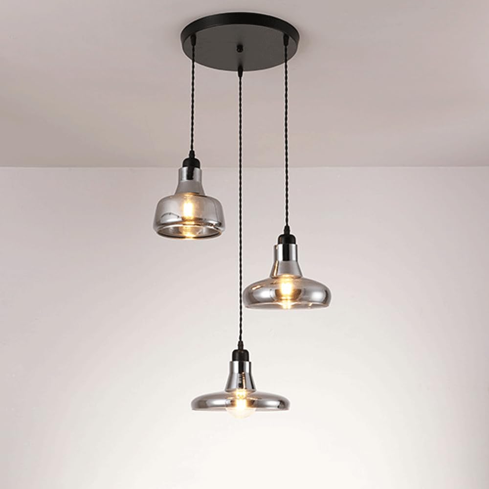 Suspension luminaire E27 réglable 3 lampes pour restaurant et café - 6