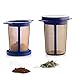 Finum - Cestino per infusione di tè e caffè in acciaio INOX, riutilizzabile, grande, confezione da 18, colore: blu