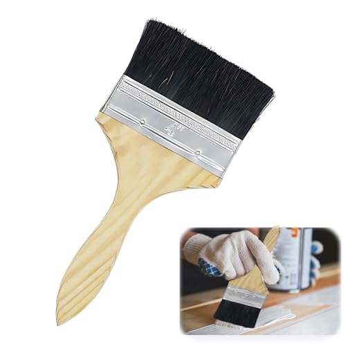 Juego de pinceles de pintura brillante para pintar paredes y vallas, mango de madera para barniz, pasta, yeso y lavado de cal