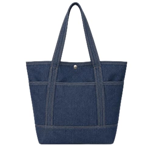 C K CrisKat Bolso Tote Grande Mujer Shopper de Lona Premium con Bolsillo Interior Grande, Base Reforzada y Asas Resistentes para Trabajo y Viaje (Azul Denim) C K CrisKat Bolso Tote Grande Mujer Shopper de Lona Premium con Bolsillo Interior Grande, Base Reforzada y Asas Resistentes para Trabajo y Viaje (Azul Denim)