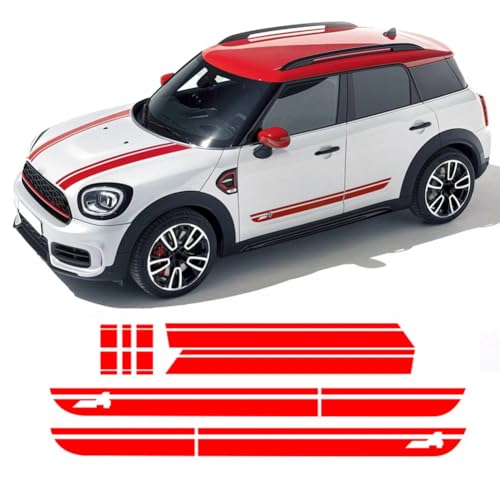 Calcomanía del capó del capó Banda del capó del Kit de carrocería del Maletero Trasero Rayas Laterales Pegatina de Falda, para Mini Countryman F60 Cooper JCW Accesorios