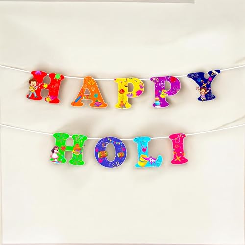Image of Happy Holi Photo Booth Props Set (20+ Pcs) for Kids & Newborn | Festival Photoshoot Accessories, Party Decorations Cards, Colorful Holi Celebration Props