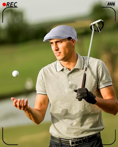 Image of Chuarry 8 Pack Newsboy Cap for Men Mesh Flat Cap Gatsby Golf Cabbie Hunting Driving Summer Hat for Men