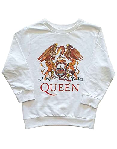 Queen Kids Sweatshirt Classic Crest Band Logo New Official White