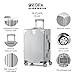 KOFA Geneva Handgepäck Koffer, 55cm Alu-Rahmen & Polycarbonat-Hartschale, Handgepäck Cabin Reisekoffer, Rollkoffer Spinner Carry-on mit 4 Rollen und doppelte TSA Schloss 35L (Silber)