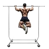 Camabel Clothing Garment Rack Max Load Capacity 300 lbs Heavy Duty Adjustable Rolling Moveable Commercial Grade Steel Extendable moveable hanging drying High Chrome With Brake Metal Shelf on with Wheels for Boxes