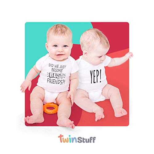 Twin Stuff 100% Cotton Unisex Best Friends Rompers – Cozy and Adorable Matching Outfits for Newborn Identical Twins3