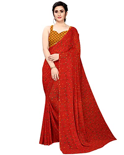 Nyra Abstract Georgette Digital Printed Saree With Blouse Piece (Red)_Nyr_S_Gauri60086Sr05…