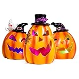 Kaufhinweis: Jede Kürbislaterne ist in einer Sicherheitsschaumform verpackt, um sicherzustellen, dass sie unbeschädigt bei Ihnen ankommt. Nach Erhalt müssen Sie Batterien kaufen. Jede Kürbislaterne benötigt zwei AAA-Batterien zum Leuchten. Batterien sind nicht im Lieferumfang enthalten