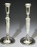 Silver Plated Shabbat Candlesticks Set of 2, 11