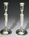 Silver Plated Shabbat Candlesticks Set of 2, 11"