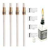 Wine Bottle Torch Kit 4 Pack, Includes 4 Long Life Torch Wicks, Brass Wick Mount(13.7 Inch,Bottle not Included) (4PCS)