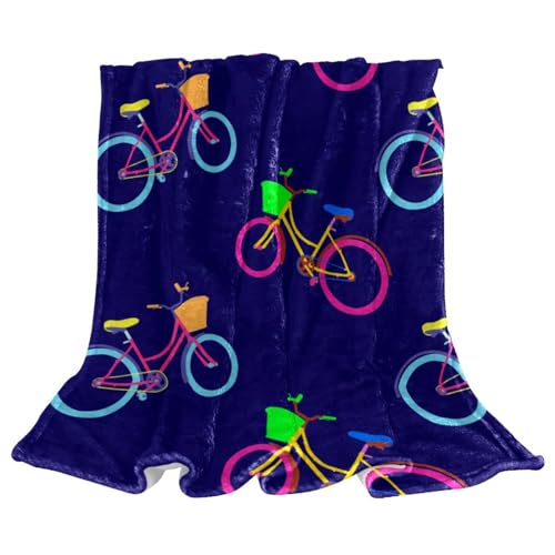 Couverture polaire bicyclette 150x100cm pour lit et canapé