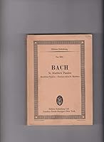 No. 953 Bach, Matthaus passion, Passion Selon st. mathieu, st. Matthew Passion B0013N0Y9K Book Cover