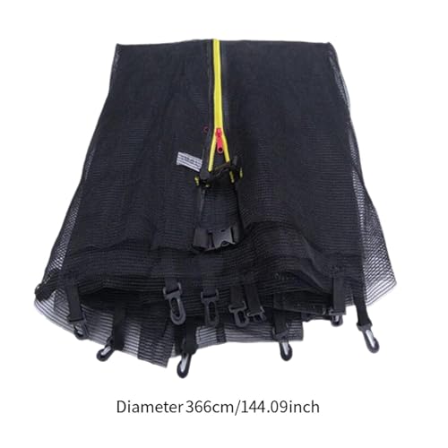 Vaveren Trampoline Enclosure Net with Zipper Trampoline Parts Buckle Trampoline Nets Safe for Kids Without Poles Round Frame Safe Net, 12FT