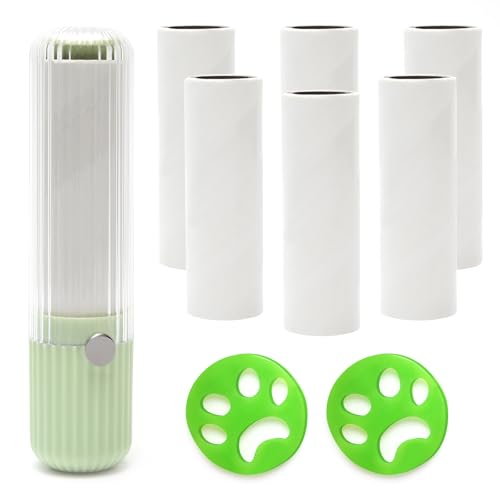 Rodillo Quitapelusas Ropa Mini de Viaje, Rodillo Quitapelos Pegajoso con Removedor de Pelo de Animales Lavadora, Rodillo de Pelusa Portatil para Ropa de Cama
