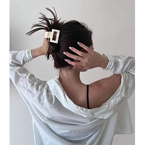Bolonar 4Pcs Hair Clips For Thin Hair Small Hair Clips 2" Square Acetate Hair Clips Small Hair Claw Clips For Thin Hair Claw Clips For Thick Hair Clips For Women Tortoiseshell Hair Clips #TOP2