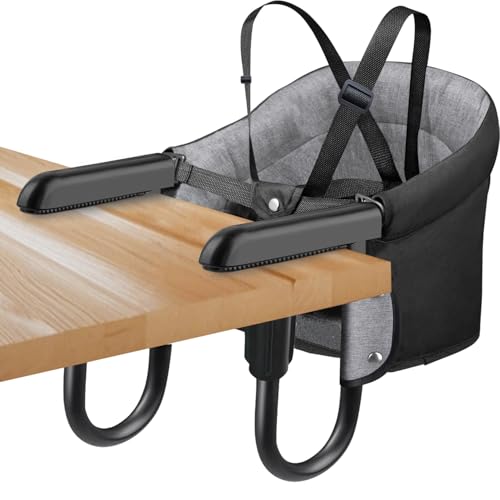 Image of Hook On High Chair for Baby,Table High Chair Clip on,Portable high Chair for Chair at Table,Fold-Flat Storage Portable Baby Feeding Seat,Attach to Fast Table Chair Removable Seat for Travel and Home.