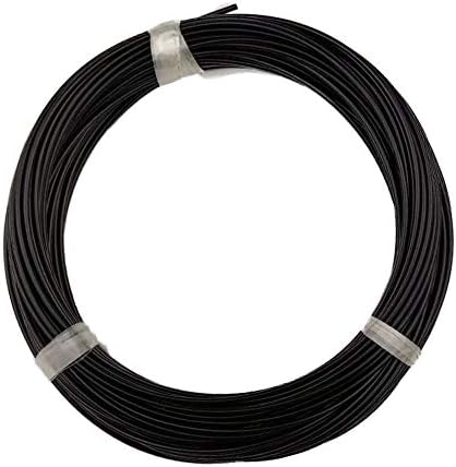 100Ft Stainless Steel 304 Black Wire Rope,Light Guide Wire,Vinyl Coated,7x7 Strand Core,Wire Rope OD 1/16",Coated OD 3/32" for Hanging String Lights, Artificial Plants and Railing Kit Decking Stair