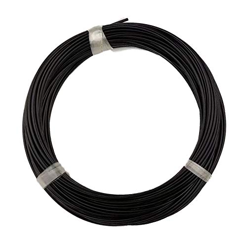 100Ft Stainless Steel 304 Black Wire Rope,Light Guide Wire,Vinyl Coated,7X7 Strand Core,Wire Rope Od 1/16",Coated Od 3/32" For Hanging String Lights, Artificial Plants And Railing Kit Decking Stair #TOP3