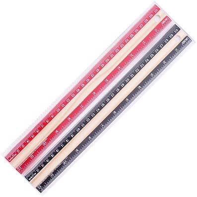 Homdeals 2Pcs 30cm Wooden Rulers 12 inch Ruler Office Stationery School Kids Useful for Kids Gift and Party