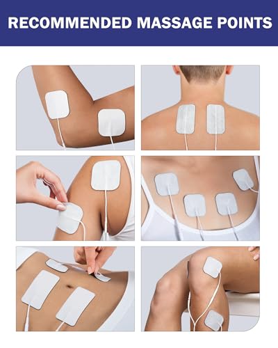 TENS Unit Replacement Pads, Nursal Reusable Self-Adhesive Electrodes Pads 20 Packs 2x2” 2x4”, Latex Free Pigtail TENS Pads, Compatible with TENS 7000, AUVON TENS, Etekcity, Nicwell Care Tens - Thumbnail 5