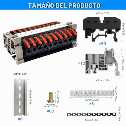 Miniatura 2 de 60 Piezas Conectores Electricos Rapidos Carril Din, Empalmes Cables Electricos, Pct-211 Bornas De Conexion Electrica, Terminales Electricos, Clemas Electricas Rapidas, Para Cableado Rápido