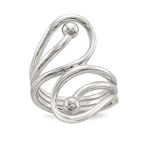 Fashion Ring Band 925 White Sterling Silver Women's Flat