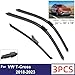 Compatible with VW T-Cross T Cross 2018-2023 Car Front Rear Wiper Blades Soft Rubber Windscreen Wipers Auto Windshield 24