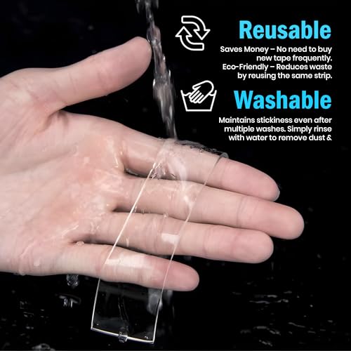 Image of PRIME PICK Double Sided Nano Tape, Transparent, 3m x 30mm, 1mm Thick, Strong Silica Gel, Residue Free, for Wall Mounting, Home, Office & DIY Use (3Mx2MM Transparent)
